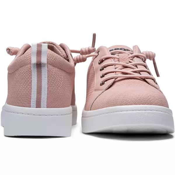 Vepose Womens 8003 Fashion Lace Up Comfortable Casual Tennis SneakersDfashion 8005blushPink Embossed