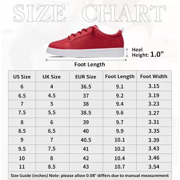 Vepose Womens 8003 Fashion Lace Up Comfortable Casual Tennis SneakersDfashion 8005red Embossed