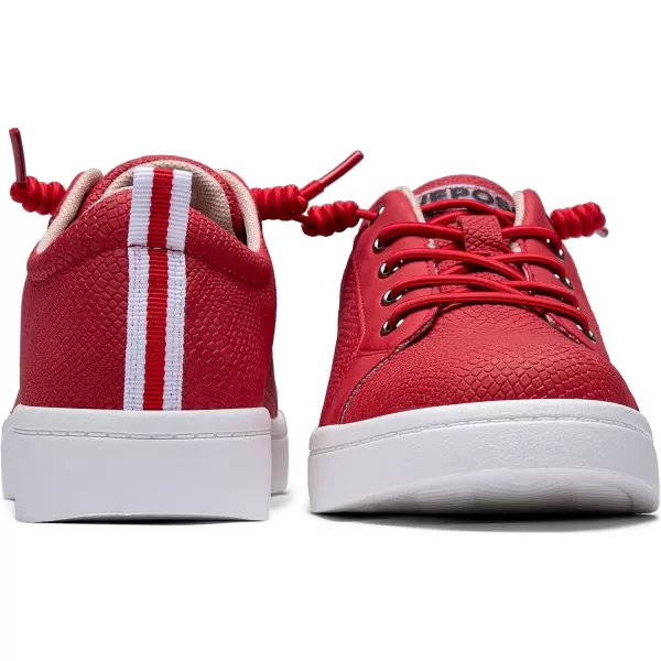 Vepose Womens 8003 Fashion Lace Up Comfortable Casual Tennis SneakersDfashion 8005red Embossed