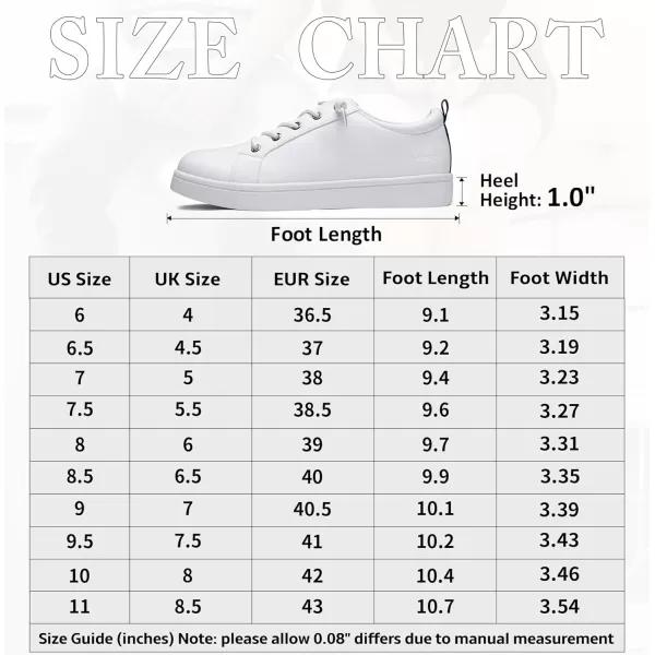 Vepose Womens 8003 Fashion Lace Up Comfortable Casual Tennis SneakersDwhite8005