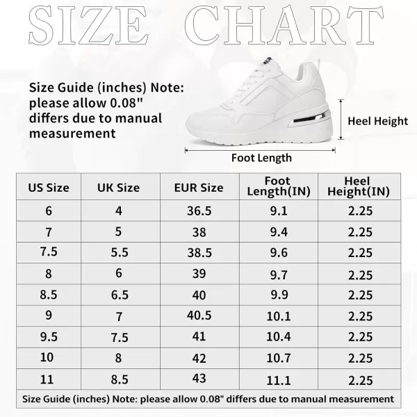 Vepose Womens 8026 Fashion Arch Support Wedge Sneakers Comfortable Casual Walking Tennies ShoesSneaker Shoes8026all White