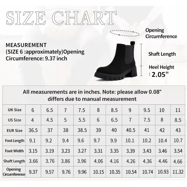 Vepose Womens 936 Chelsea Ankle Boots Platform Lug Sole Elastic Slip on BootiesClassic936blacknubuck