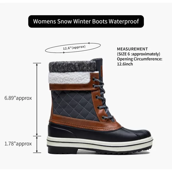 Vepose Womens 972A Eve Snow Boots  Waterproof Insulated BootsSnow Boots973ablackGrey