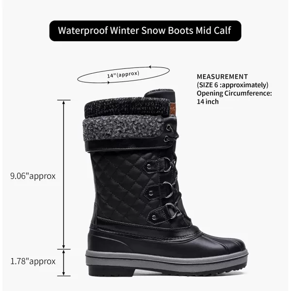 Vepose Womens 972A Eve Snow Boots  Waterproof Insulated BootsWindback Boots972ablack