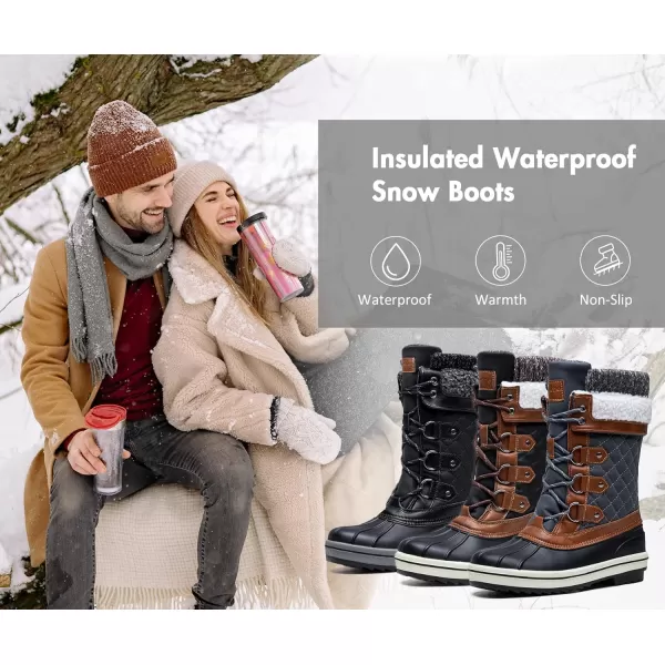 Vepose Womens 972A Eve Snow Boots  Waterproof Insulated BootsWindback Boots972ablackBrown