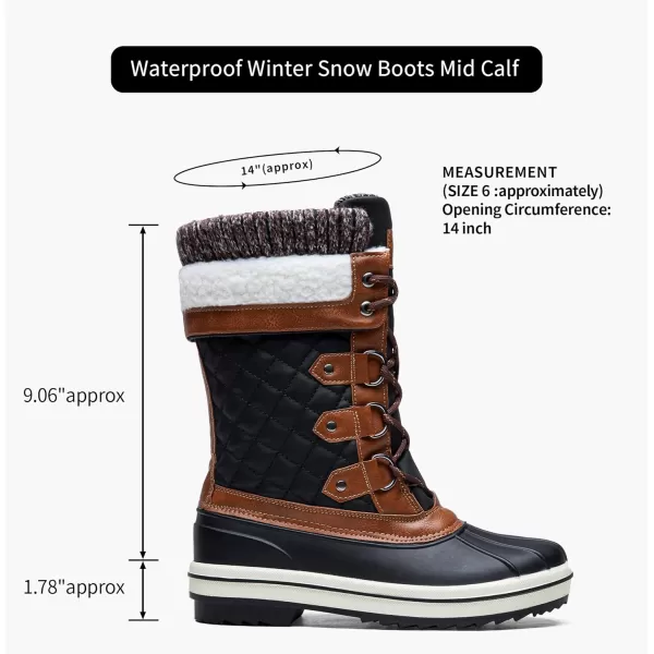 Vepose Womens 972A Eve Snow Boots  Waterproof Insulated BootsWindback Boots972ablackBrown