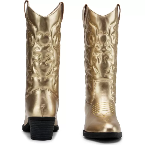 Vepose Womens 9801 Cowboy Knee High Cowgirl Boots for WomenVintage Cowboy9801gold