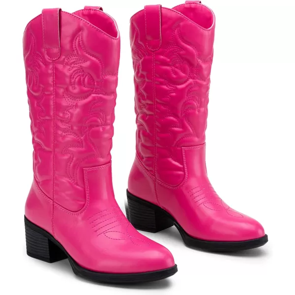 Vepose Womens 9801 Cowboy Knee High Cowgirl Boots for WomenVintage Cowboy9801rose Pink