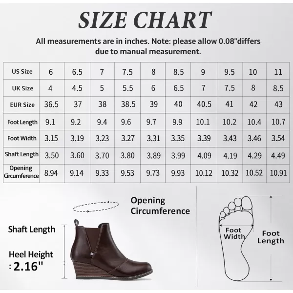 Vepose Womens Chelsea Ankle Boots Wedge Heel Booties Casual Shoes for WomenZipper9677brown