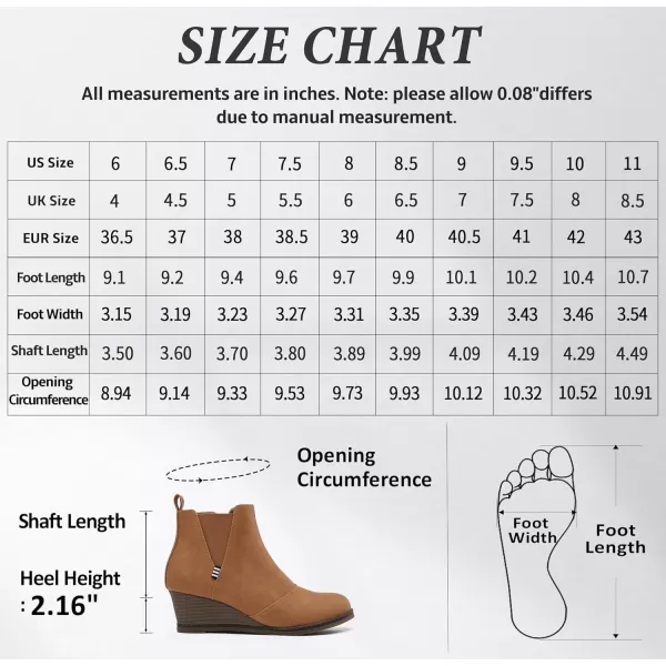 Vepose Womens Chelsea Ankle Boots Wedge Heel Booties Casual Shoes for WomenZipper9677dark Brown