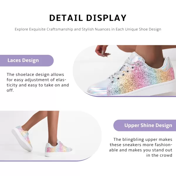 Vepose Womens Fashion Sneakers Casual Shoes Comfortable Dress Sneaker 20Sneakers Bling8002grainbow