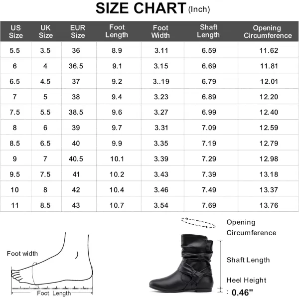 Vepose Womens Mid Calf Boots Fashion Slouch Flat Ankle Booties with ComfortBlack Puzipper 939a