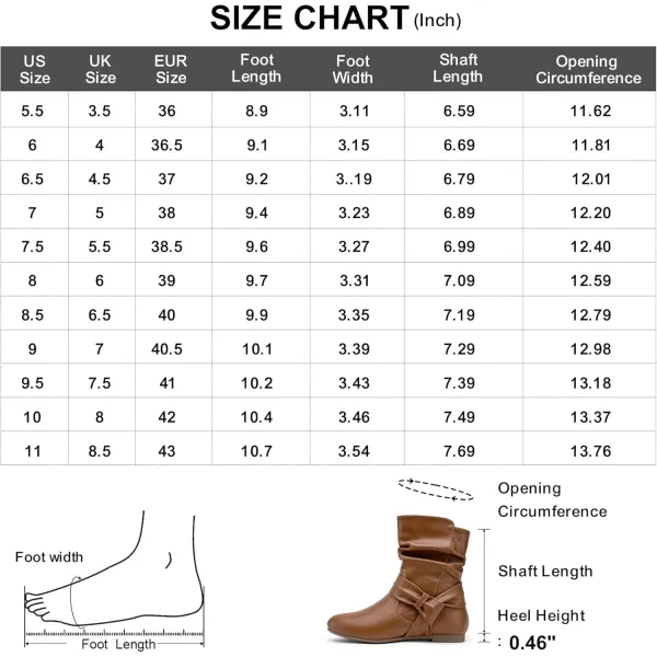 Vepose Womens Mid Calf Boots Fashion Slouch Flat Ankle Booties with ComfortBrown Puzipper 939a