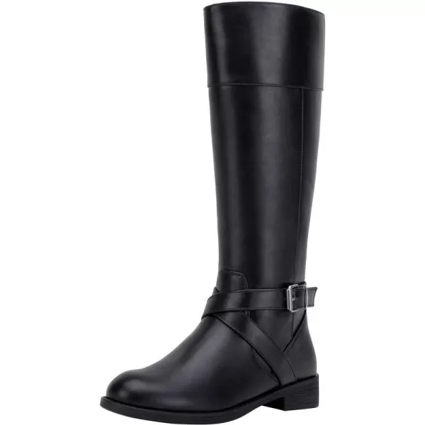 Vepose Womens 49 Riding Boots Knee High BootsBuckle Calf BootKnee High948black