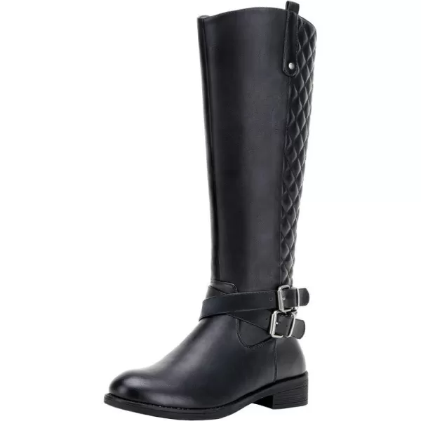 Vepose Womens 49 Riding Boots Knee High BootsBuckle Calf BootRiding Boots949black