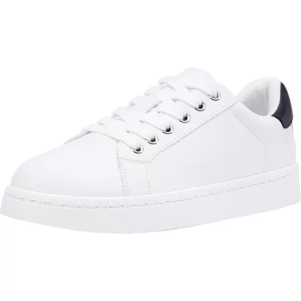 Vepose Womens 8003 Fashion Lace Up Comfortable Casual Tennis SneakersAwhite Black8003