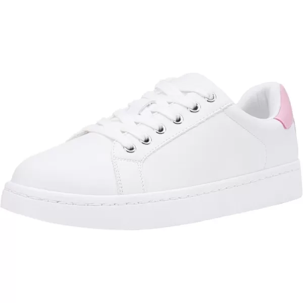 Vepose Womens 8003 Fashion Lace Up Comfortable Casual Tennis SneakersAwhite Pink8003