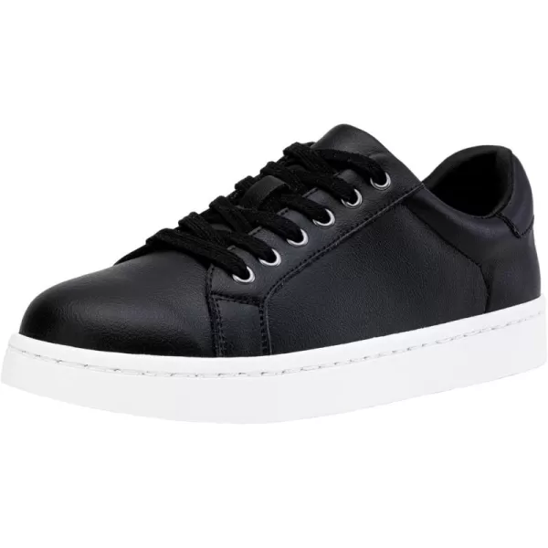 Vepose Womens 8003 Fashion Lace Up Comfortable Casual Tennis SneakersBblack8003 Leather