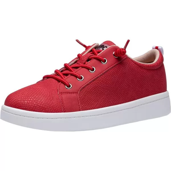 Vepose Womens 8003 Fashion Lace Up Comfortable Casual Tennis SneakersDfashion 8005red Embossed