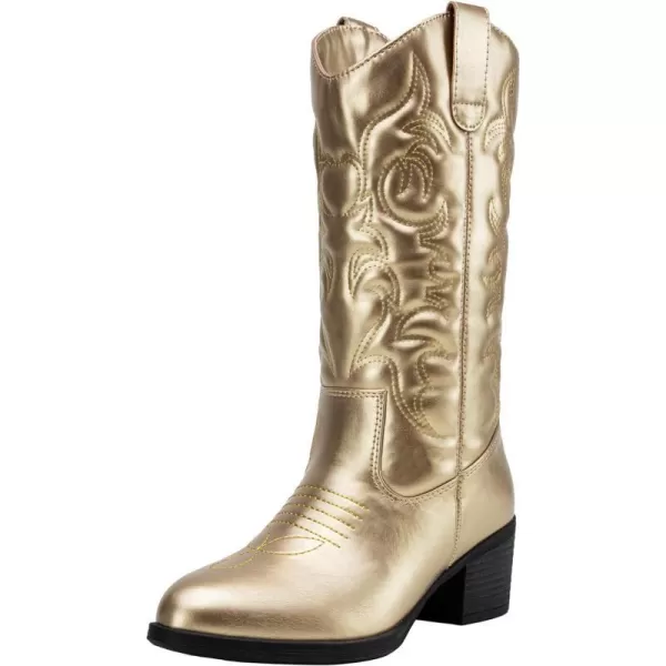 Vepose Womens 9801 Cowboy Knee High Cowgirl Boots for WomenVintage Cowboy9801gold