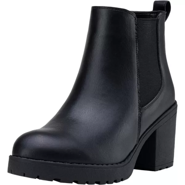 Vepose Womens 999 Fashion Platform Chunky Low Heel Chelsea Boots Ankle BootiesClassic999black