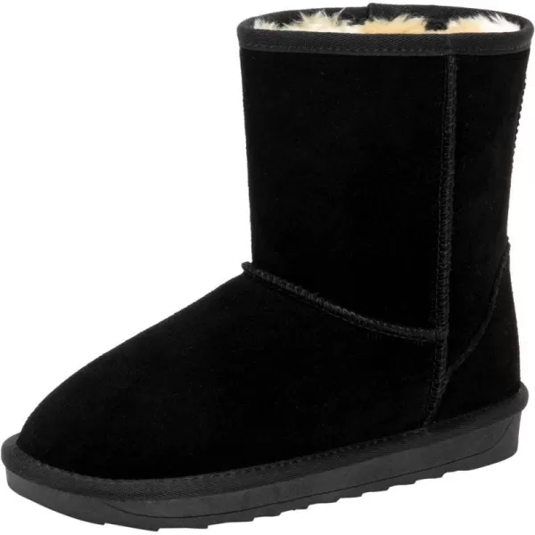 Vepose Womens Boots Suede Snow Booties Warm Mid Calf Fashion Classic Knee High ShoesShort 987 Black