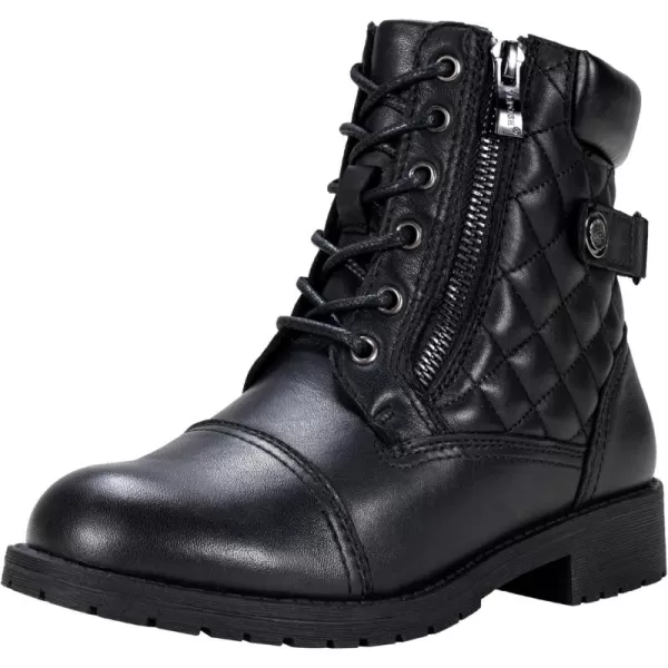 Vepose Womens Fashion Ankle Booties Combat Ankle BootsLeather Warm927lblack