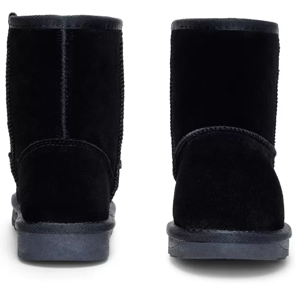 Vepose Boys Girls Snow Boots Cow Suede Leather Warm Classic Booties for Toddler Little Big KidsChild Booties827black