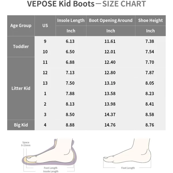 Vepose Boys Girls Snow Boots Insulated Waterproof Boots Outdoor Shoes Walking Booties Toddler Little Kid Big KidChild822black