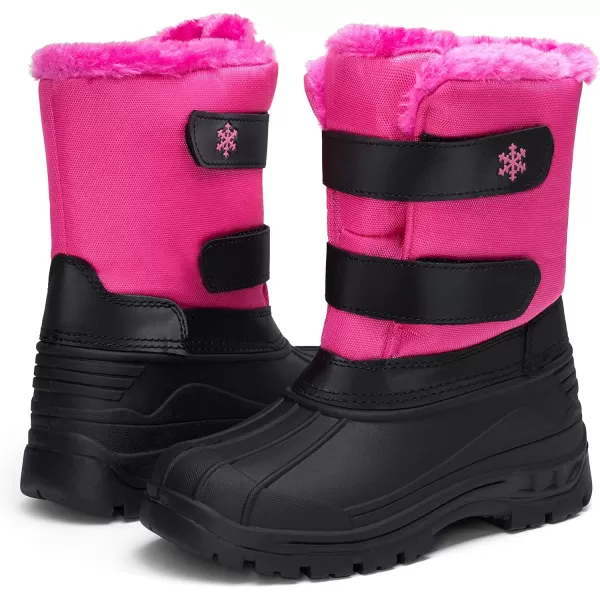 Vepose Boys Girls Snow Boots Insulated Waterproof Boots Outdoor Shoes Walking Booties Toddler Little Kid Big KidChild822pink