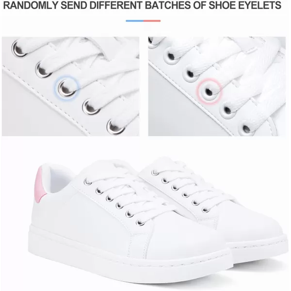 Vepose Womens 8003 Fashion Lace Up Comfortable Casual Tennis SneakersAsneakers 8003white Pink