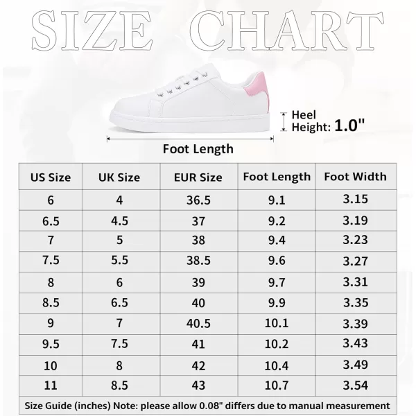 Vepose Womens 8003 Fashion Lace Up Comfortable Casual Tennis SneakersAsneakers 8003white Pink