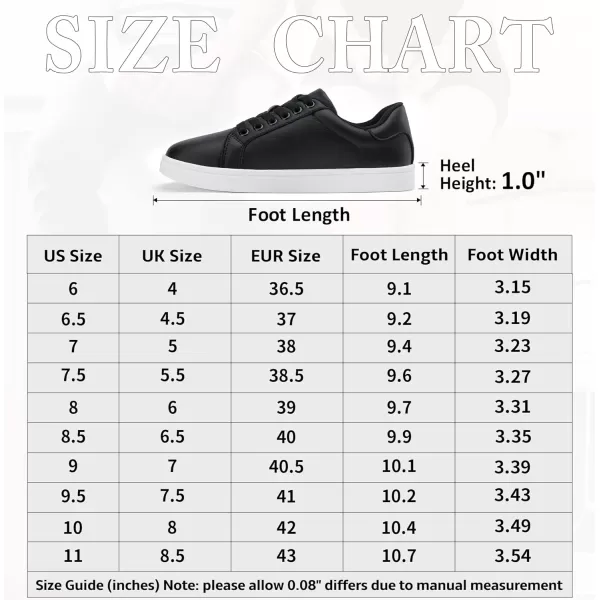 Vepose Womens 8003 Fashion Lace Up Comfortable Casual Tennis SneakersLeather Sneakersblack