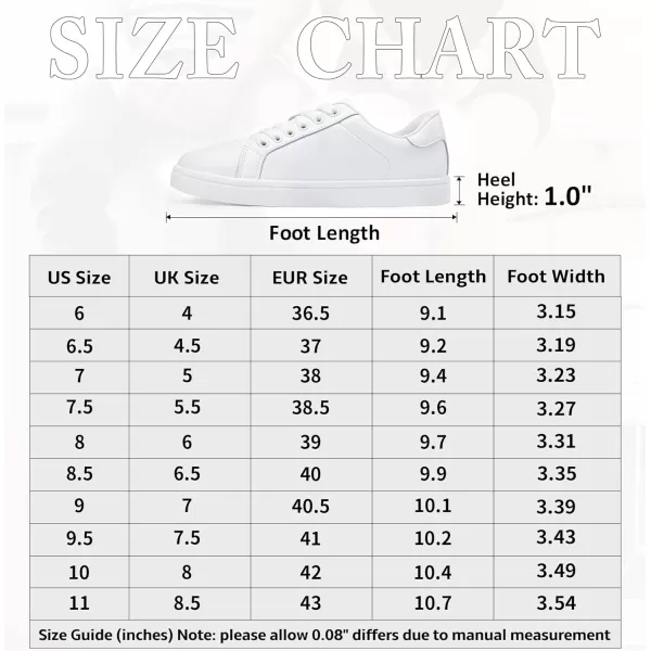 Vepose Womens 8003 Fashion Lace Up Comfortable Casual Tennis SneakersLeather Sneakerswhite