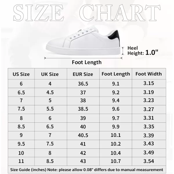 Vepose Womens 8003 Fashion Lace Up Comfortable Casual Tennis SneakersLeather Sneakerswhite Black