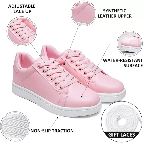 Vepose Womens 8003 Fashion Lace Up Comfortable Casual Tennis SneakersSneakers8003pink