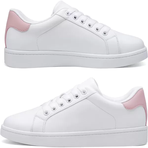 Vepose Womens 8003 Fashion Lace Up Comfortable Casual Tennis SneakersSneakers8003white Pink