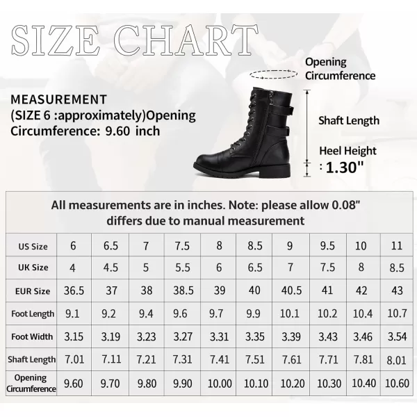 Vepose Womens 928 Military Combat Boots Mid Calf Bootswith Card Knife Wallet PocketAhigh Combat929black