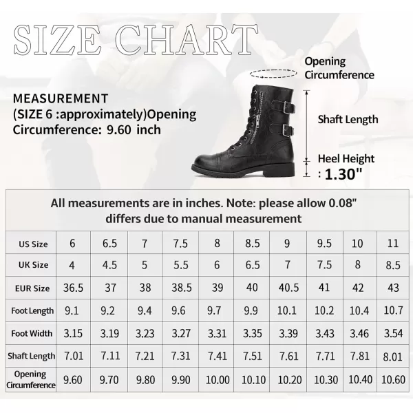 Vepose Womens 928 Military Combat Boots Mid Calf Bootswith Card Knife Wallet PocketAtwo Straps929black Pu