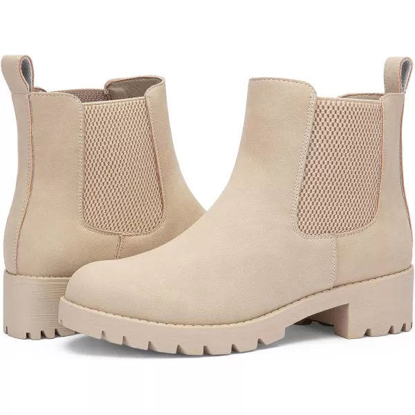 Vepose Womens 9607 Chelsea Ankle Boots PullOn Booties for WomenChelsea Ankle9607beige