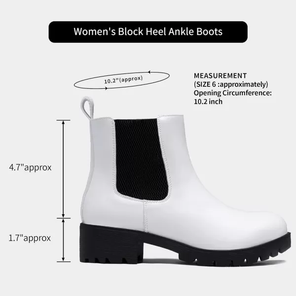 Vepose Womens 9607 Chelsea Ankle Boots PullOn Booties for WomenChelsea Ankle9607white