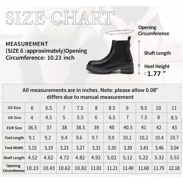 Vepose Womens 9608 Chelsea Lug Sole Casual Outdoor Boots Ankle BootiesLug Sole Boots9608black Pu