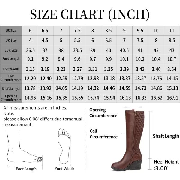 Vepose Womens 9652  Knee High Boots  Wedge Calf Boot with Side ZipperWedge Knee Boots9652cognac