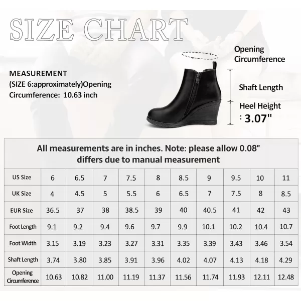 Vepose Womens 9678 Wedge Ankle Boots 3 inches Wedge Heel Chelsea Booties with Side Zipper for LadiesWedge Chelsea9678black