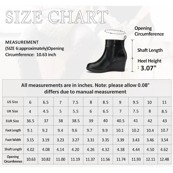 Vepose Womens 9679 Wedge Ankle Boots Classic Ankle Wedge Booties 3 Inches Heel with Side Zipper for LadyWedge Ankle Boots9679black