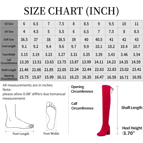 Vepose Womens 995A Over The Knee High Tall Square Toe Block Heel Boots for WomenBoots995ared