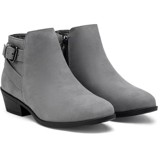 Vepose Womens Ankle Boots Low Heels Chunky Cutout BootiesPerforated Western ShoesElegant911grey