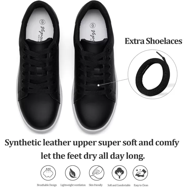 Vepose Womens Fashion Sneakers Casual Shoes Comfortable Dress Sneaker 20Laces Sneakers8002black