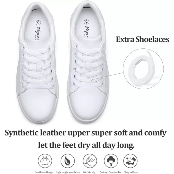 Vepose Womens Fashion Sneakers Casual Shoes Comfortable Dress Sneaker 20Laces Sneakers8002white