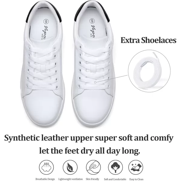 Vepose Womens Fashion Sneakers Casual Shoes Comfortable Dress Sneaker 20Laces Sneakers8002white Black